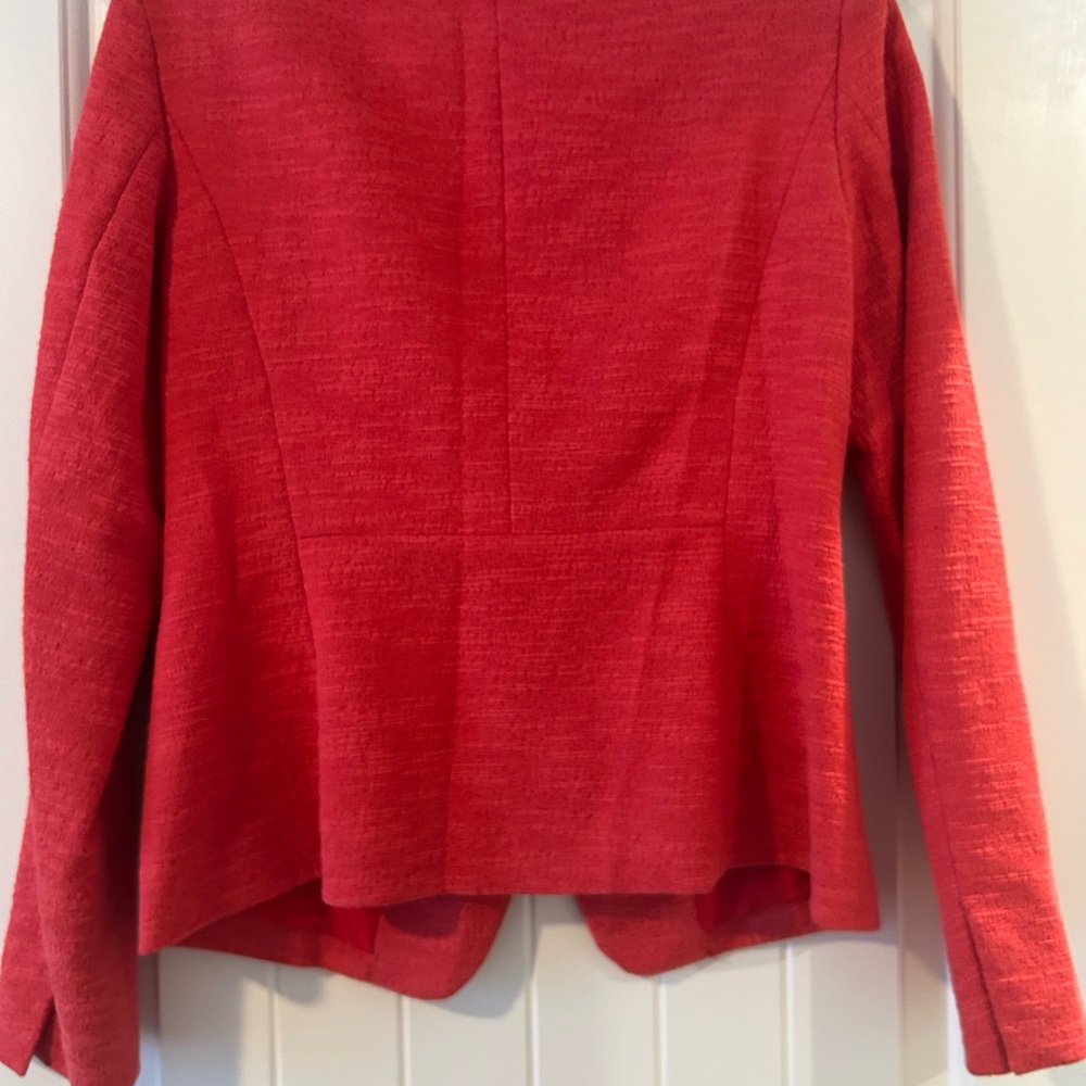 Loft Rose Colored Single-Button Textured Blazer - image 5